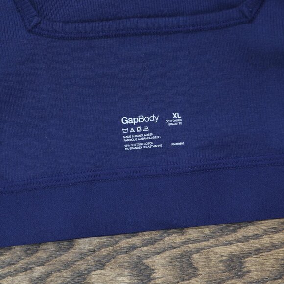 NWT Gap Body Logo Comfort Square-Neck Knit Bralette GPW01052 Elysian Blue XL - Picture 4 of 4